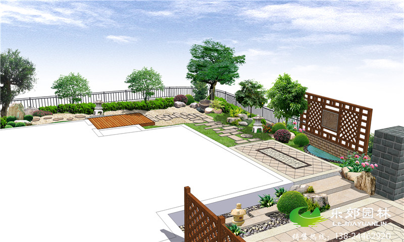 日式庭院景觀(guān)設計后花園效果圖