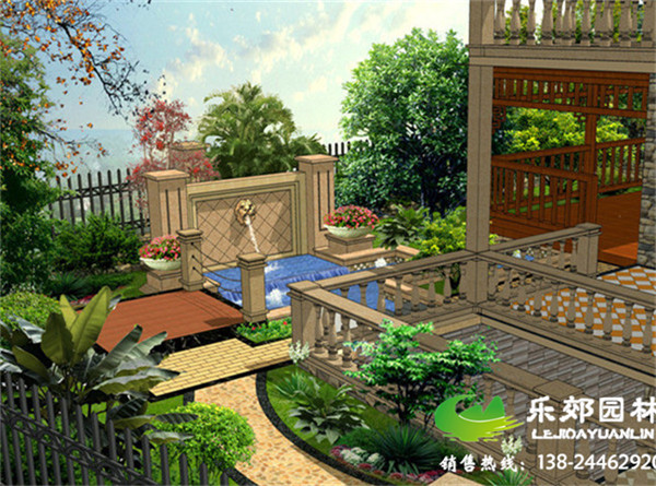 歐式別墅庭院設計效果圖