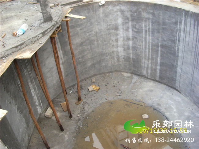 廣州江南世家別墅魚(yú)池施工現場(chǎng)實(shí)景圖2