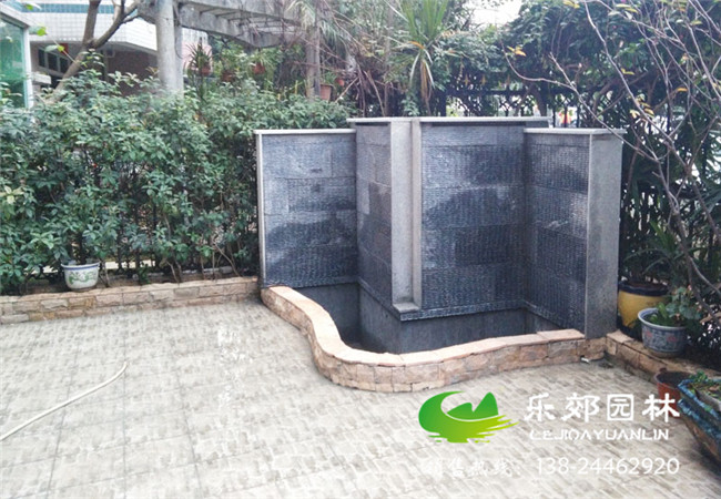 別墅花園流水景墻設計圖