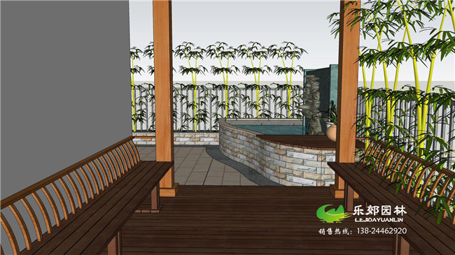 別墅花園魚(yú)池設計效果圖