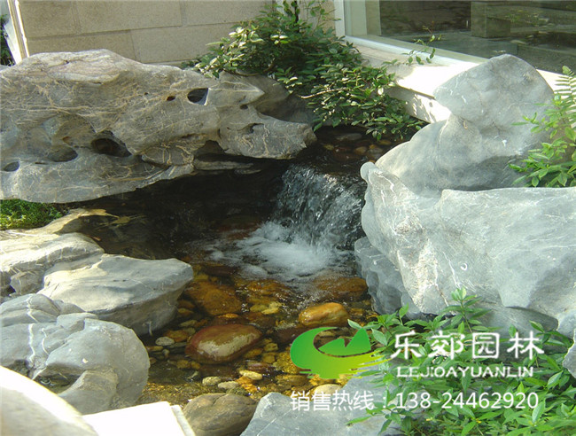 別墅庭院太湖石假山魚(yú)池設計圖1