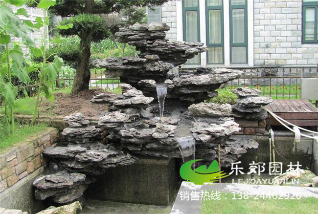 英石堆的魚(yú)池假山流水設計圖3