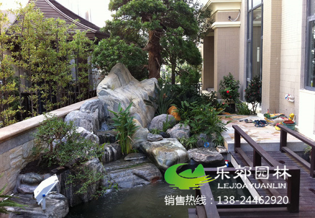 青石堆的魚(yú)池假山流水設計圖2