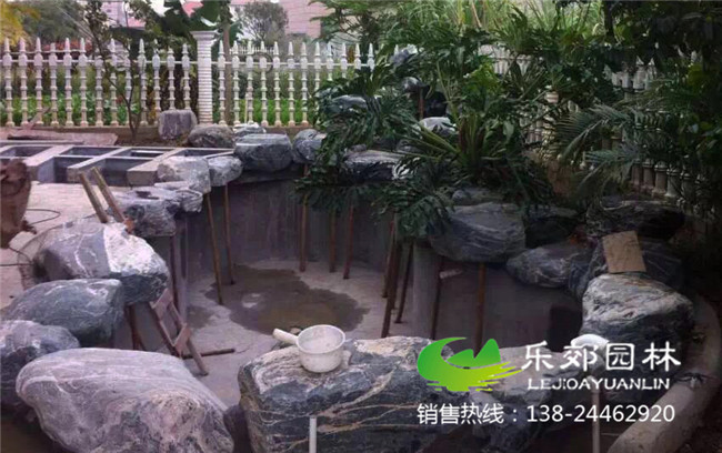 庭院魚(yú)池假山設計圖樣式5