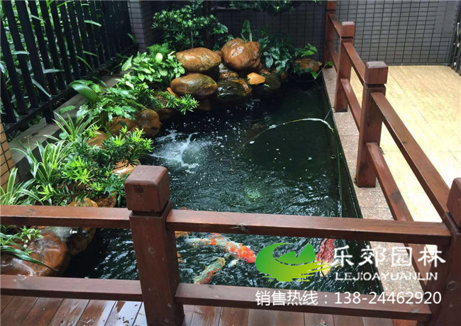 庭院魚(yú)池假山圖片