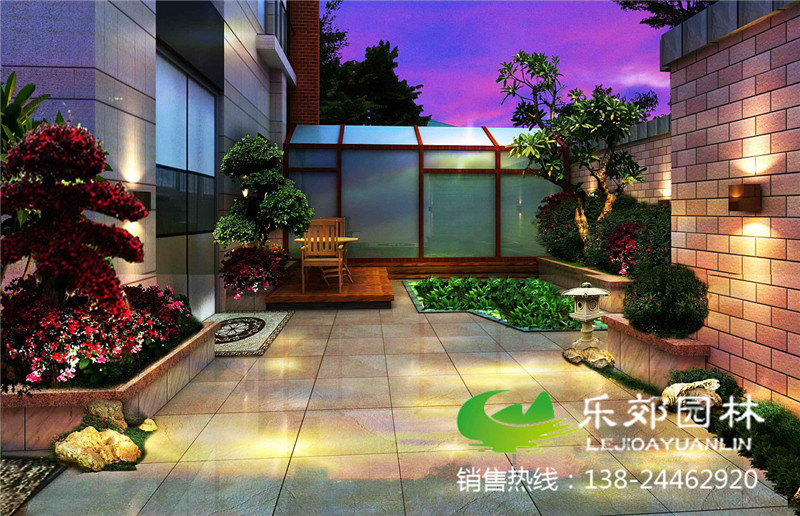 中式別墅庭院設計效果圖3