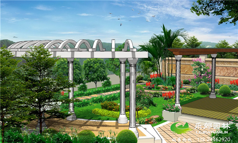 別墅花園景觀(guān)設計效果圖