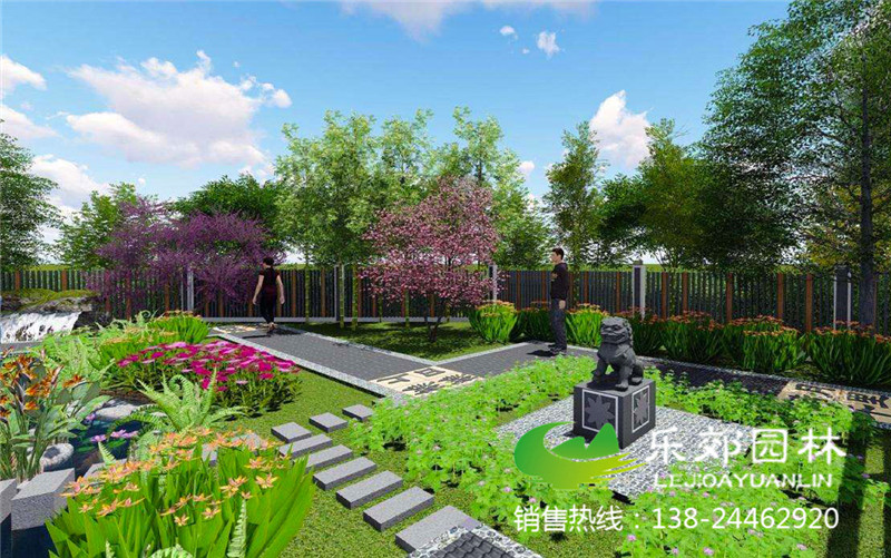 新中式庭院景觀(guān)設計圖1