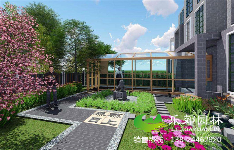 新中式庭院景觀(guān)設計圖2