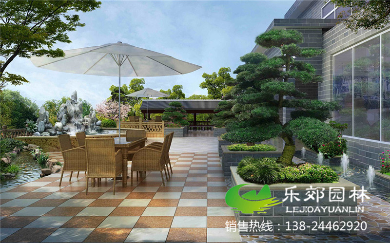 別墅景觀(guān)設計效果圖片1