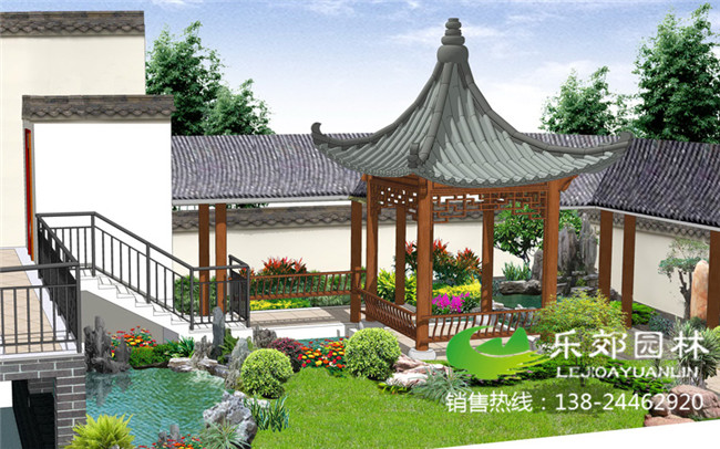 私家庭院假山魚(yú)池效果圖6