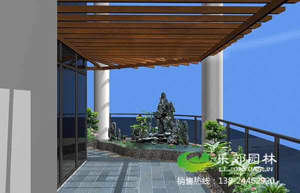 露臺小魚(yú)池假山設計圖