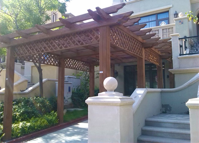 庭院防腐木花架樣式2圖片