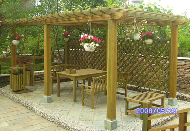庭院防腐木花架樣式6圖片
