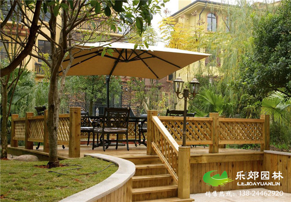 別墅庭院景觀(guān)休閑平臺實(shí)景圖