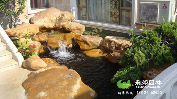 庭院魚(yú)池假山制作實(shí)景圖