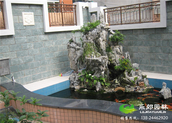 家庭院子魚(yú)池假山制作圖片