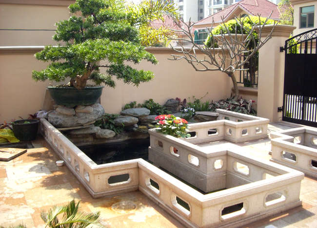 別墅庭院魚(yú)池圖片