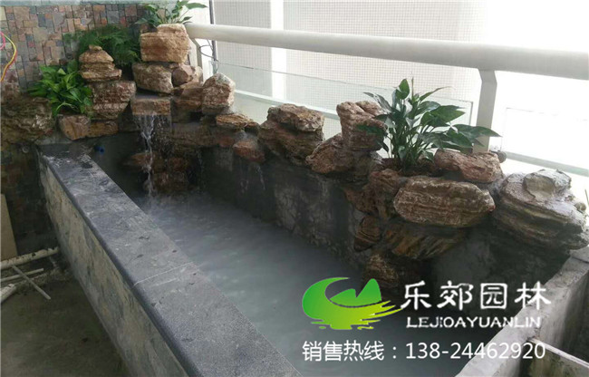 陽(yáng)臺小魚(yú)池假山圖片