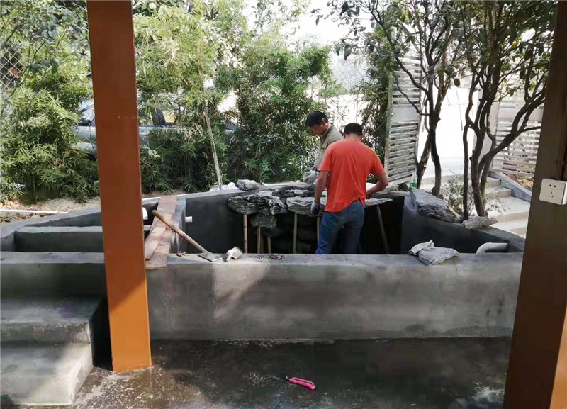 家庭院子魚(yú)池假山設計實(shí)景圖2
