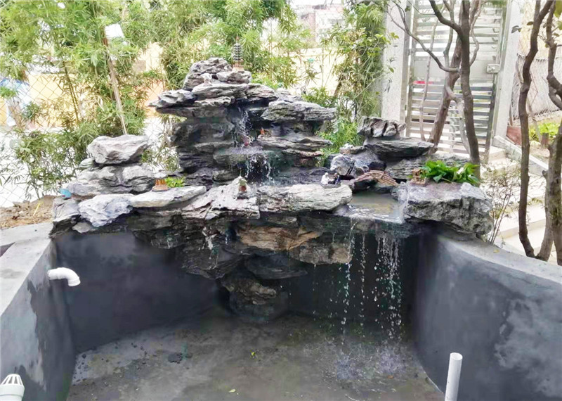 家庭院子魚(yú)池假山設計實(shí)景圖4