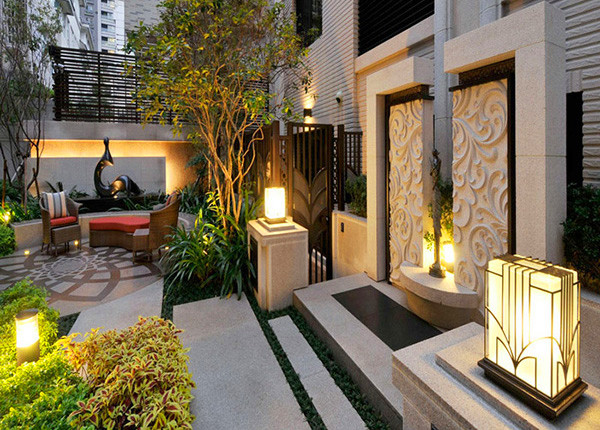 別墅庭院園路鋪裝效果圖1