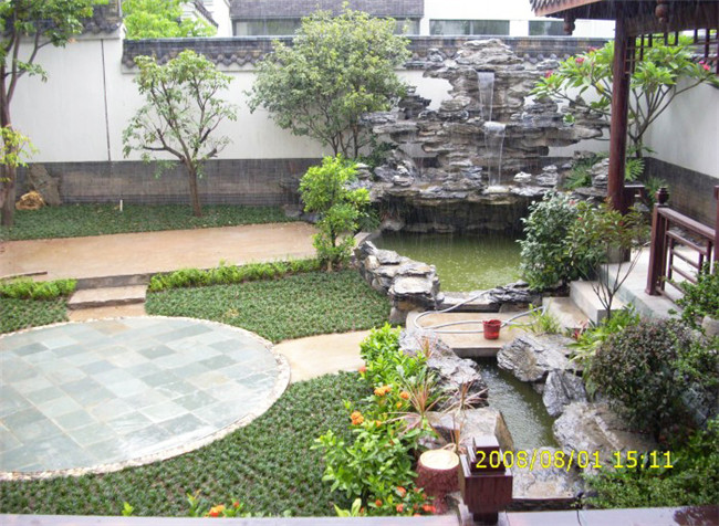 廣州番禺區清華坊私家別墅庭院設計圖3